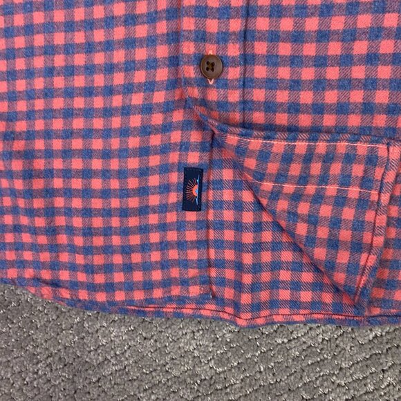 NWOT Faherty Flannel Shirt Men's Medium Red Blue Stretch Organic Cotton Seaview - Picture 6 of 14